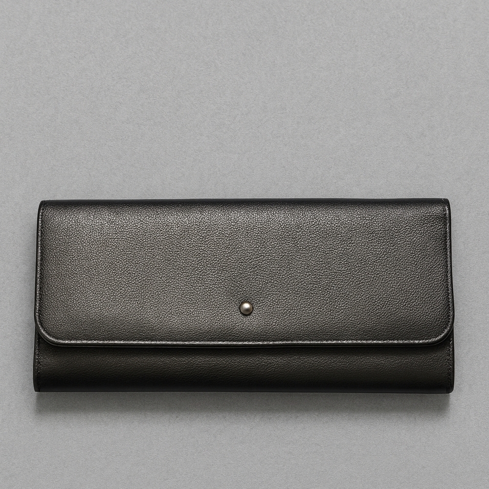 Universal Thread Black Faux Leather Wallet – Snap Closure, Card Slots